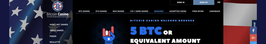 Bitcoincasino.us Casino Bonus