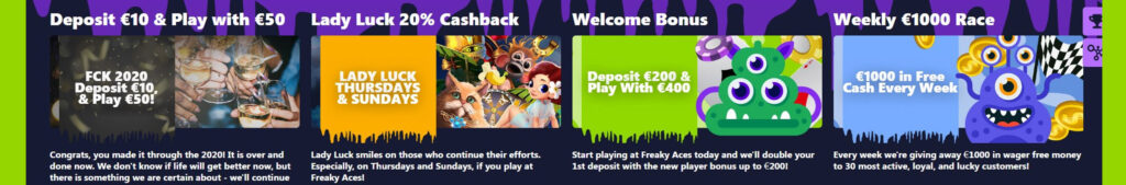 Freaky Aces Casino Bonus