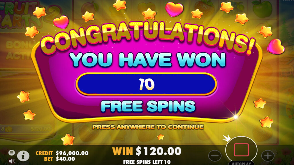 Fruit Party Slot Bonus