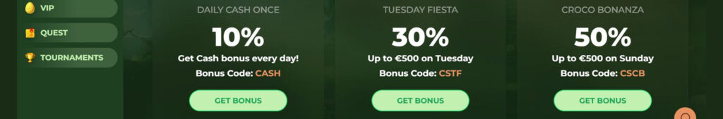 CrocoSlots Casino Bonuses